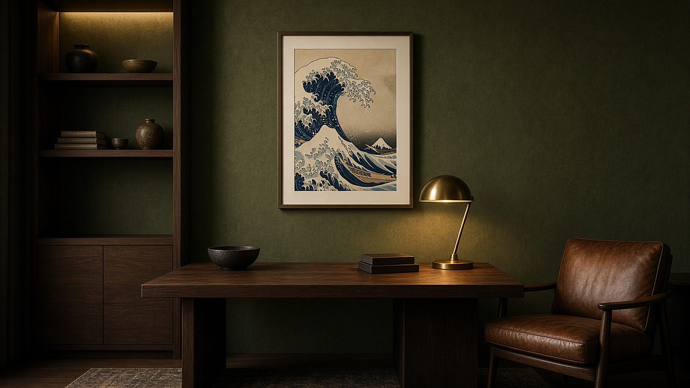 Study with eFrame showing the great wave